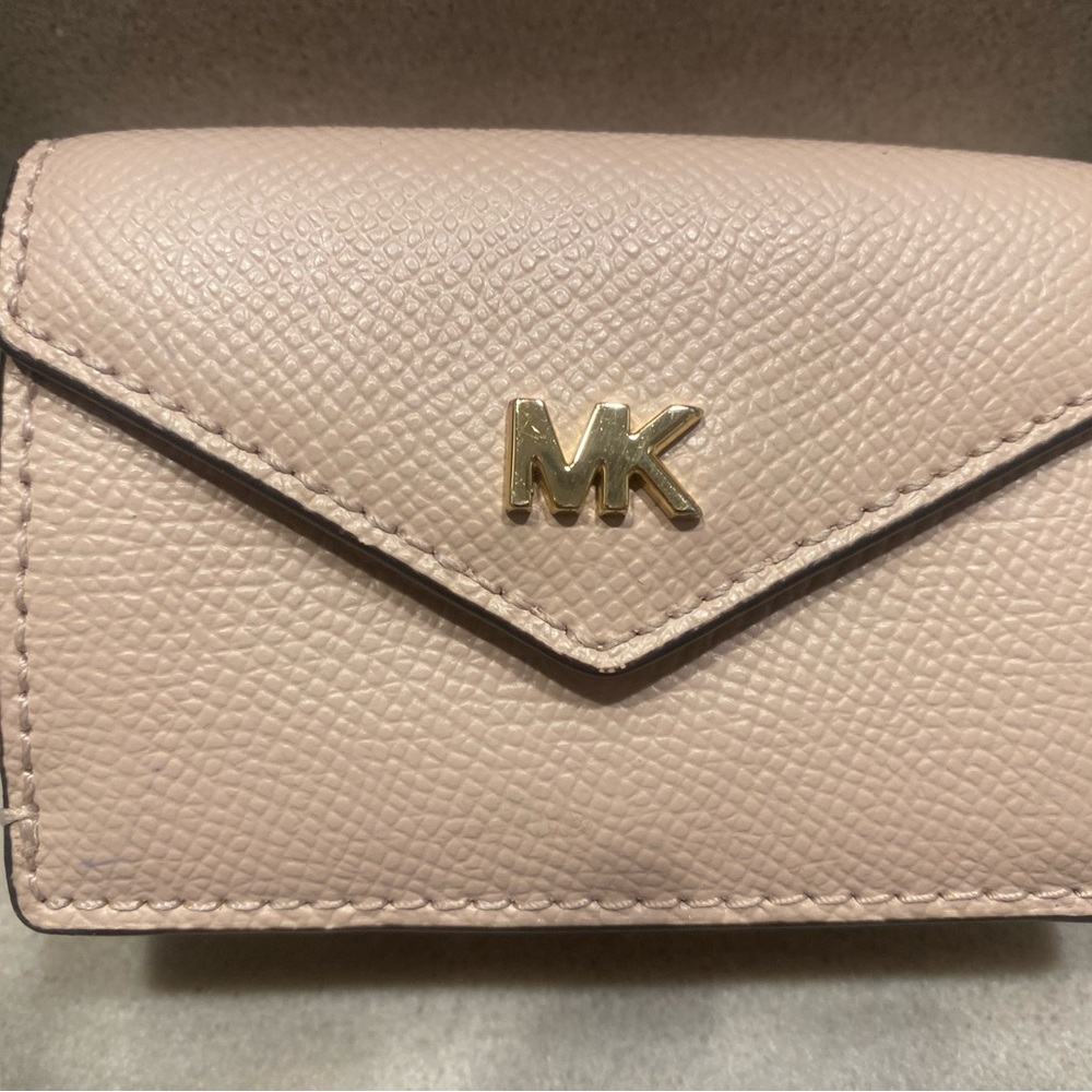 Michael Kors Blush Leather Wallet with Gold Logo